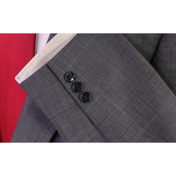 Brooks Brothers Gray Blue Glen Plaid 2-Btn Wool Stretch Suit 41R - Picture 6 of 9